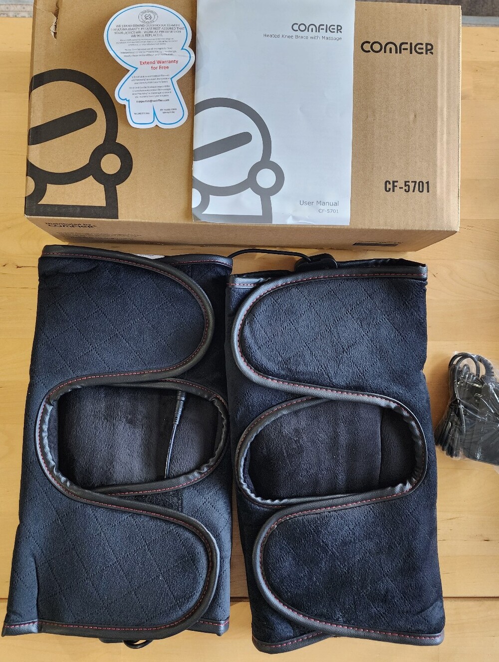COMFIER | Heated Knee Brace Massager CF-5701 | Black | NWT - Retails $90